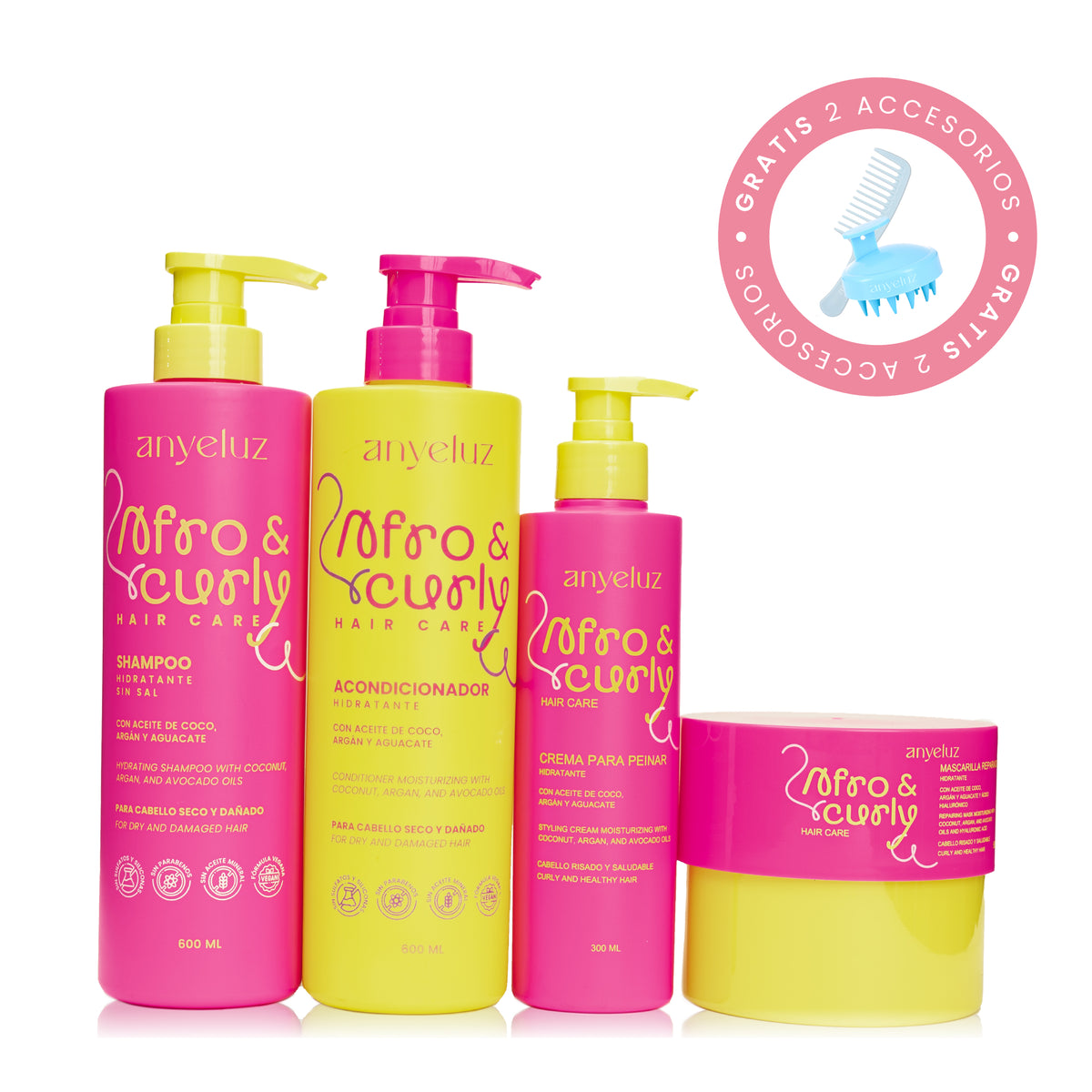 Kit para Cabellos Rizos Crespos y Hondulados Afro y Curly + Obsequio - 3