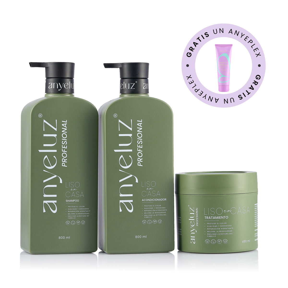 Kit Antifrizz Liso en Casa + Obsequio - 1 | Línea Profesional Anyeluz