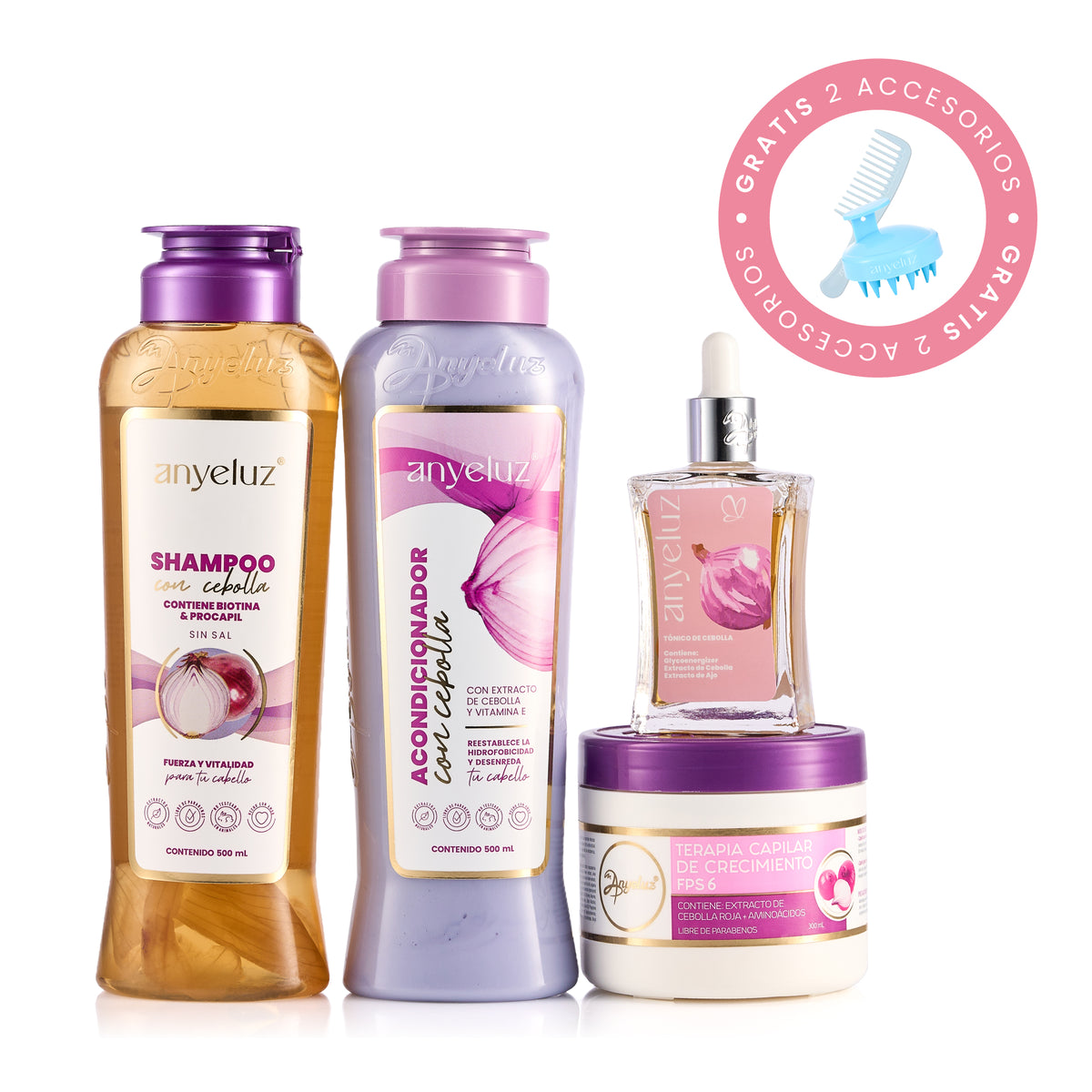 Kit de Cebolla Anticaída y Crecimiento Acelerado + Obsequio - 1