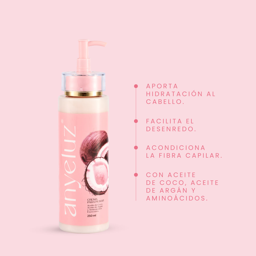 Crema para peinar de coco - 3 | Anyeluz Resultados Reales