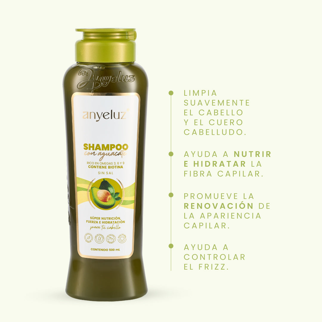 Shampoo con Aguacate sin Sal - 4 | Anyeluz Resultados Reales