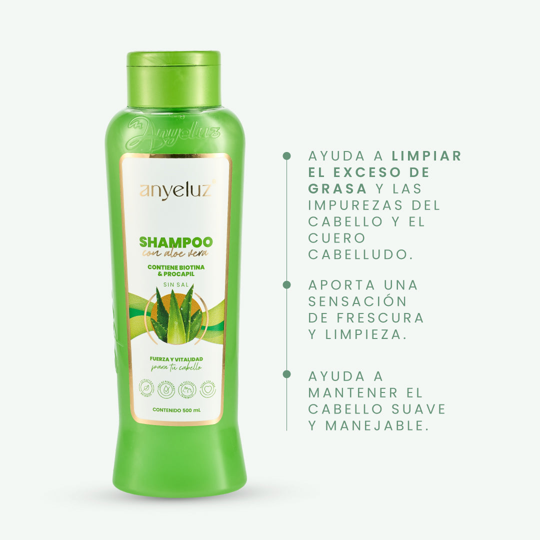 Shampoo con Aloe Vera - 2 | Anyeluz Resultados Reales